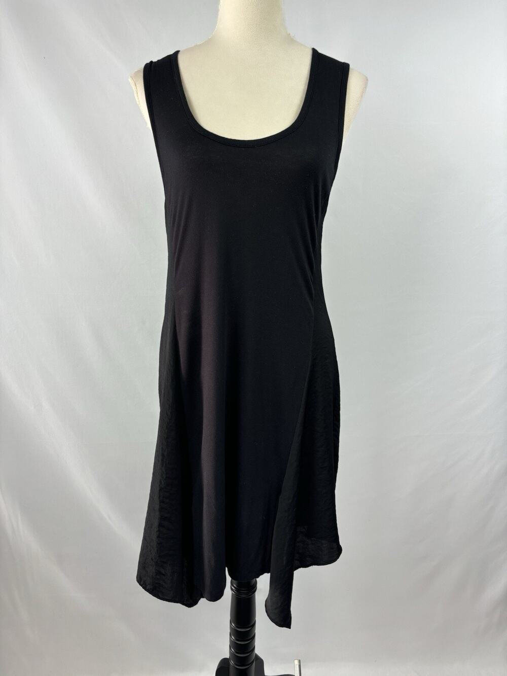 T by Alexander Wang Tank Dress Black Small Draped Cut Out Back LBD